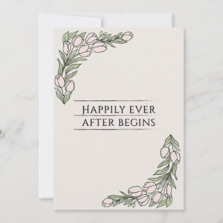 Invitation Minimalistic Floral Rustic Wedding Invite