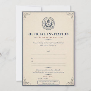 Invitation Ministère du Mariage Humour Britannique Pince-Sans