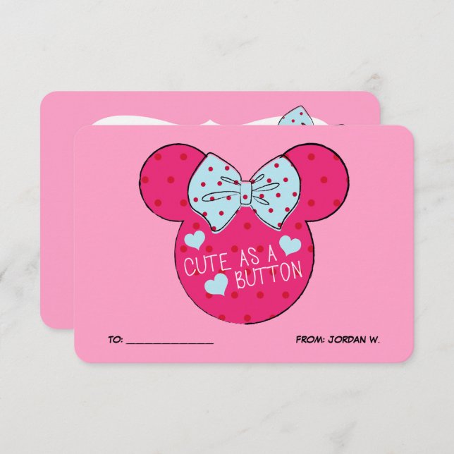Invitation Minnie | Cute comme un bouton (Devant / Derrière)