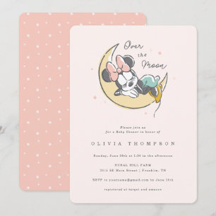 Invitation Minnie Mouse Au-dessus de la lune - Baby shower