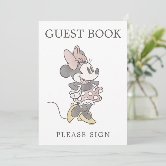 Invitation Minnie Mouse Baby shower Livre d'Invité (Debout devant)