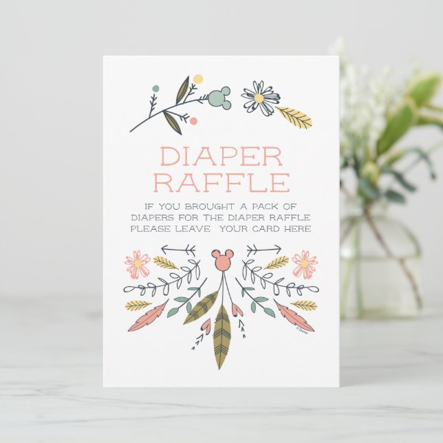 Invitation Minnie Mouse Boho Festival Baby shower fille (Debout devant)