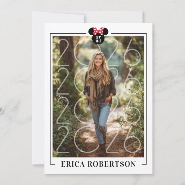 Invitation Minnie Mouse PhotoPop Graduation (Devant)