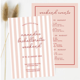 Invitation MinNIE Retro Rose Red Bachelorette Week-end