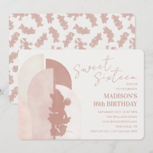 Invitation Minnie Souris Blush Sweet sixteen Anniversaire