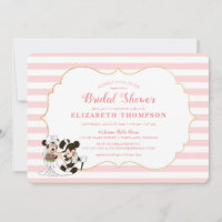Minnie Souris Or & Fête des mariées rose rayée