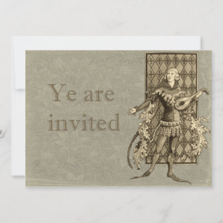 Invitation Minstrel et Lute médiévaux