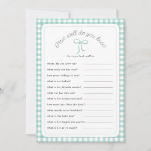 Invitation Mint en vichy Comment bien savez-vous douche Jeu