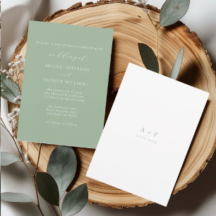 Invitation Mint Green Classic Minimal Mariage