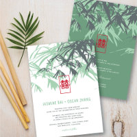 Mint Green Zen Bamboo Feuille Chic Mariage chinois