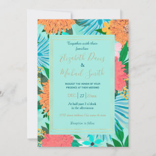 Invitation Mint pastel Floral