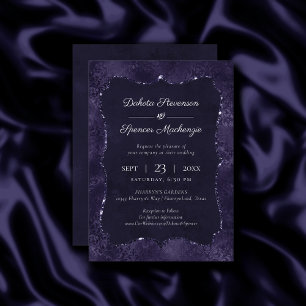 Invitation Minuit Indigo Romance   Satiny Grunge Mariage