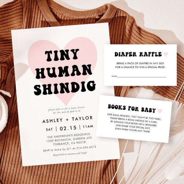 Invitation Minuscule Baby shower moderne Humain Shindig (Créateur téléchargé)