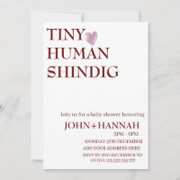 Minuscule Humain Shindig Funny Baby shower Co-ed