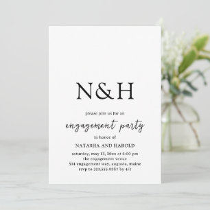 Invitation Minuscule monogramme moderne