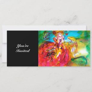 Invitation MIRANDOLINE, éclats lumineux jaune marron rouge ve