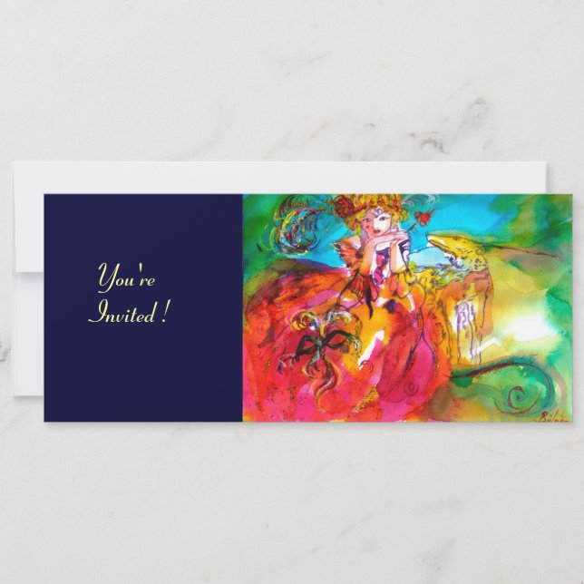 INVITATION MIRANDOLINE FÊTE MARDI GRAS EN MASQUE (Devant)