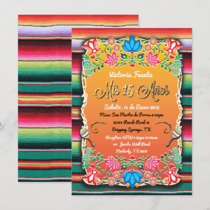 Invitation Mis mexicain 15 Anos Party Parties scintillant d'o