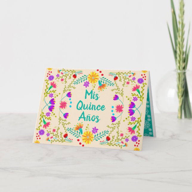Invitation Mis Quince Anos Champagne Quinceanera Mexicaine (Devant)