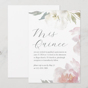Invitation Mis Quince Floral 15 ans Anniversaire Quinceañera