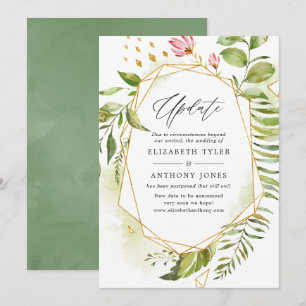 Invitation Mise à jour de mariage de verdure de cristal géomé