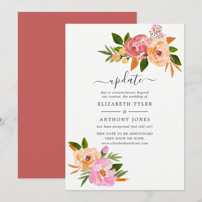 Invitation Mise à jour de mariage du printemps (Devant / Derrière)