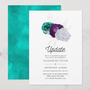 Invitation Mise à jour de mariage floral violet rustique et t