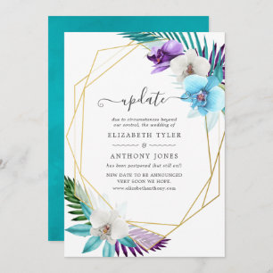 Invitation Mise à jour du Mariage géométrique tropical