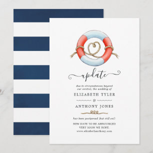 Invitation Mise à jour du Mariage nautique aquarelle