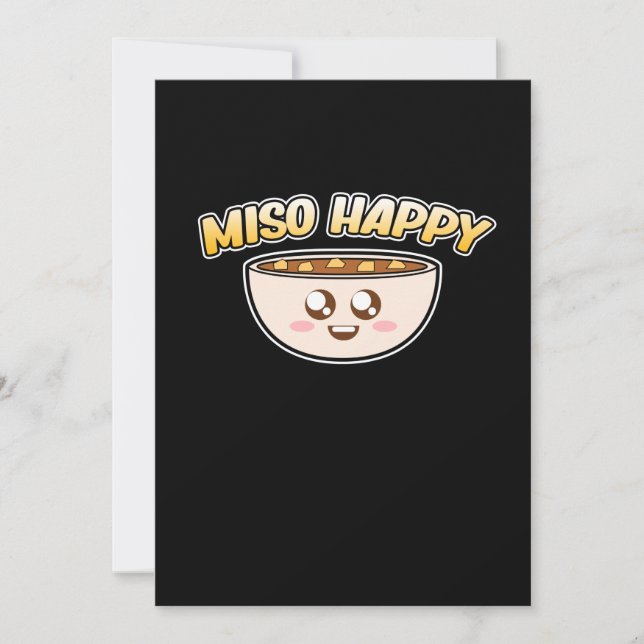 Invitation Miso Happy Ramen Anime Kawaii Ramen Noodles Lover (Devant)