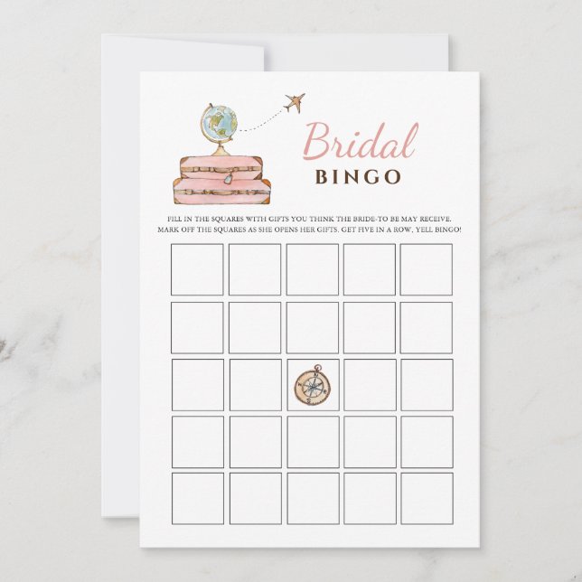 Invitation Miss à Mme Fête des mariées Bingo Game (Devant)