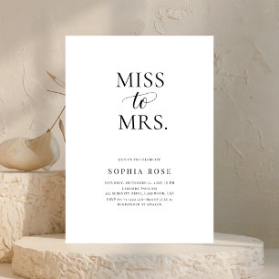 Invitation Miss minimaliste moderne à Mme Fête des mariées
