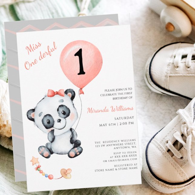 Invitation Miss One derful Baby Girl's 1st Birthday (Créateur téléchargé)
