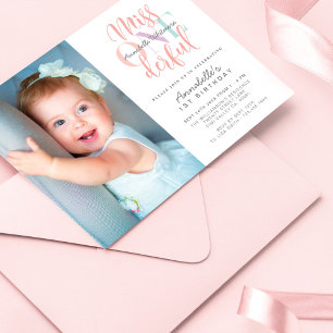 Invitation Miss One derful Baby Girl's 1st Birthday Photo