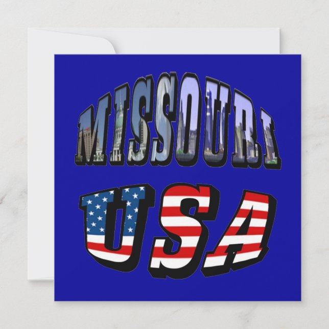 Invitation Missouri Picture et USA Text (Devant)