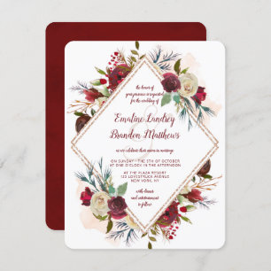Invitation Mistletoe Manor Rose or double diamant Mariage