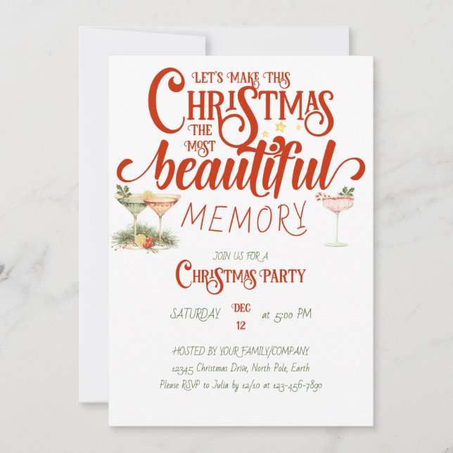 Invitation Mistletoe moderne Secret Père Noël fête de Noël (Devant)