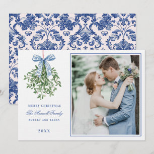 Invitation Mistletoe rose et bleu