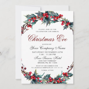Invitation Mistletoe Wreath CORPORATE Noël