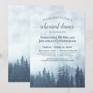 Invitation Misty Mountains Blue Mariage Revue et dîner
