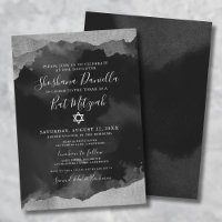 Mitzvah juive noire argent aquarelle