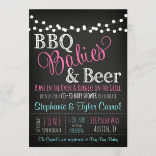 Invitation mixte de baby shower de bébés et de