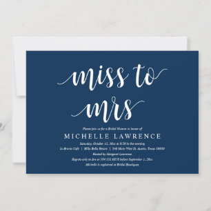 Invitation Mlle à Mme, Fête de la Fête des mariées moderne In
