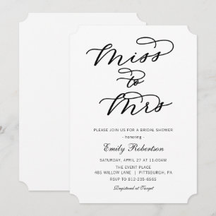 Invitation Mlle à Mme Fête des mariées