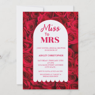 Invitation Mlle à Mme Red Roses Arch Fête des mariées