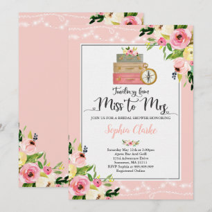 Invitation Mlle To Mme Floral d'invitation de Fête de la