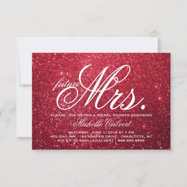 Invitation - Mme d'avenir de Fête de la mariée de (Devant)