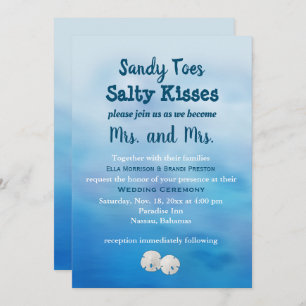 Invitation Mme & Mme Sandy Toes Mariage Inviter des dollars d