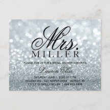 Invitation - Mme ouvrière Fête de la mariée 2 Silv