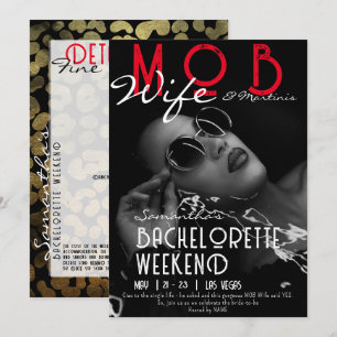 Invitation Mob Wife & Martinis Black Bach Bachelorette